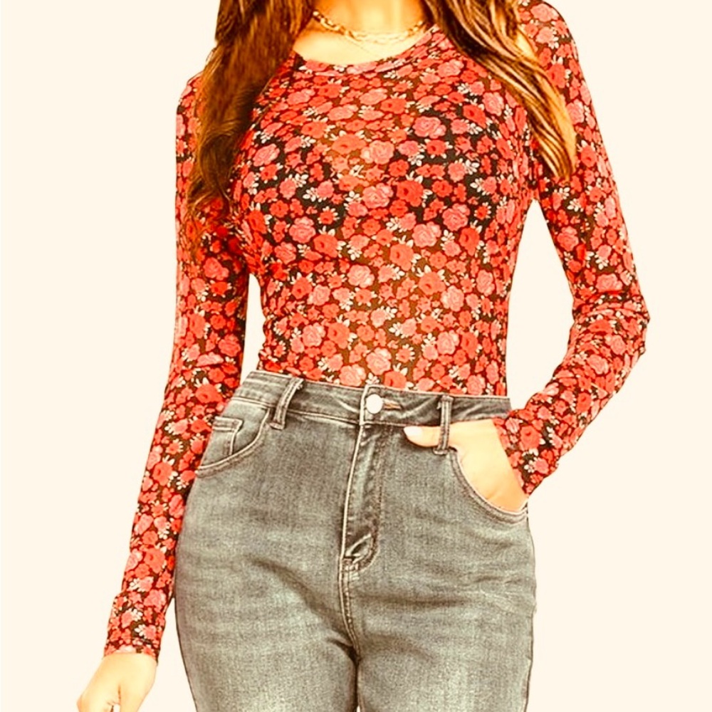 Floral Impressionist - Stretch Lace Top